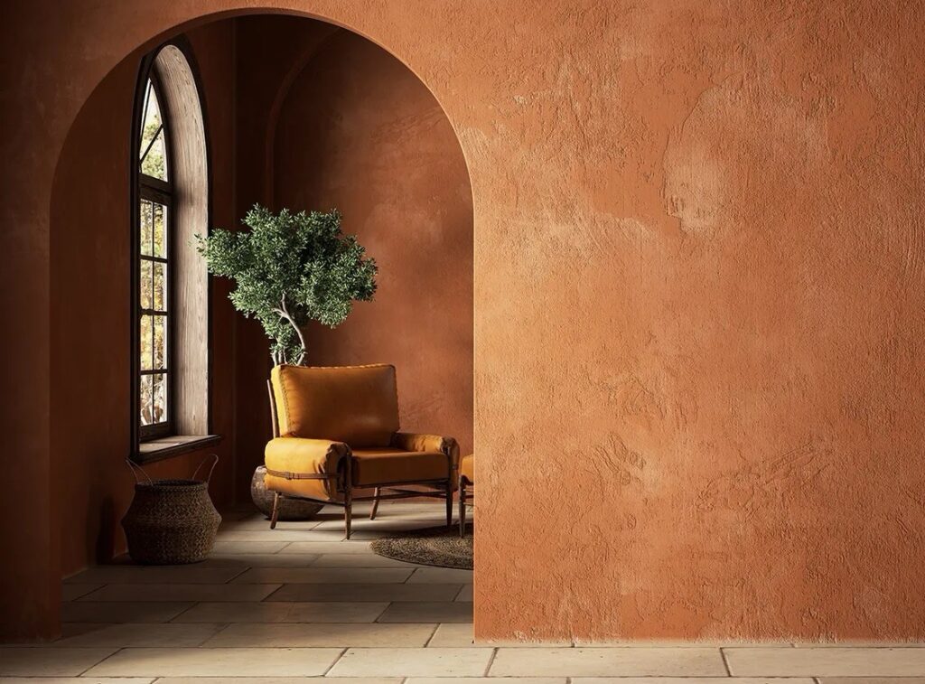 High end apartment interior using neutral and earth tone palette